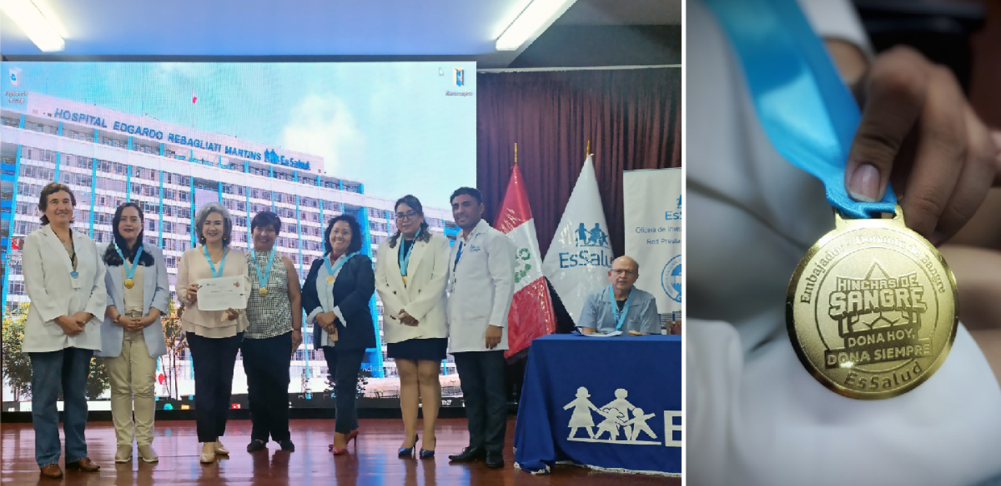 Facultad de Medicina USMP recibe reconocimiento del Hospital Rebagliati por su compromiso con la donación voluntaria de sangre